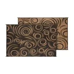 Mat Swirl 8X20 Black/Beige