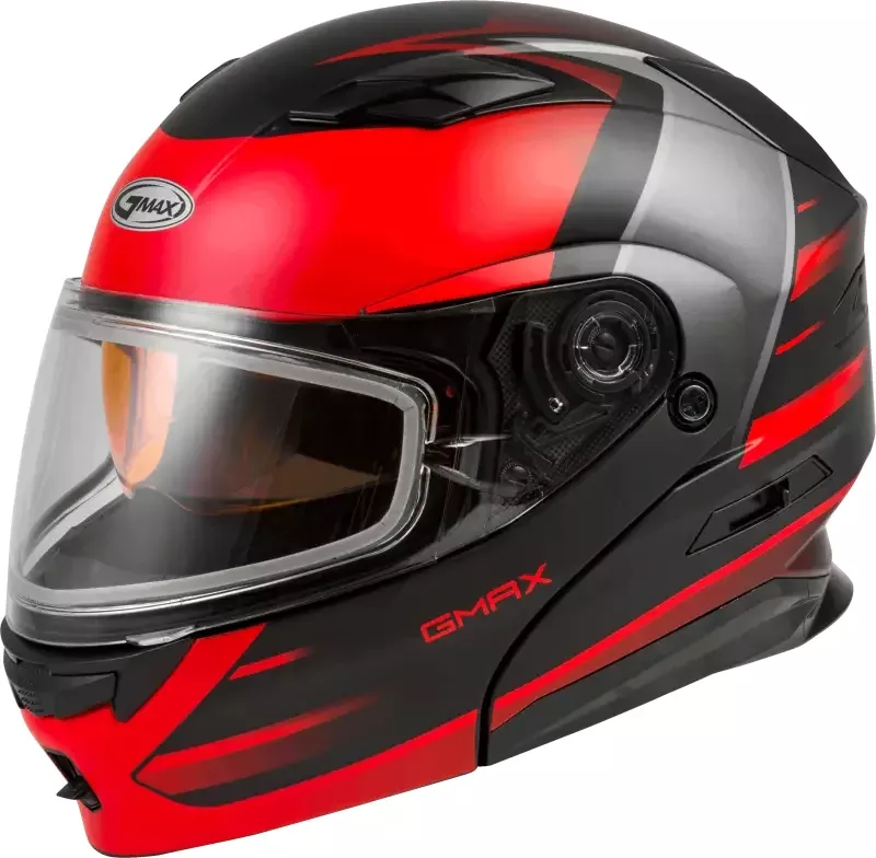Md 01s Modular Snow Helmet Descendant Matte Black/Red Lg