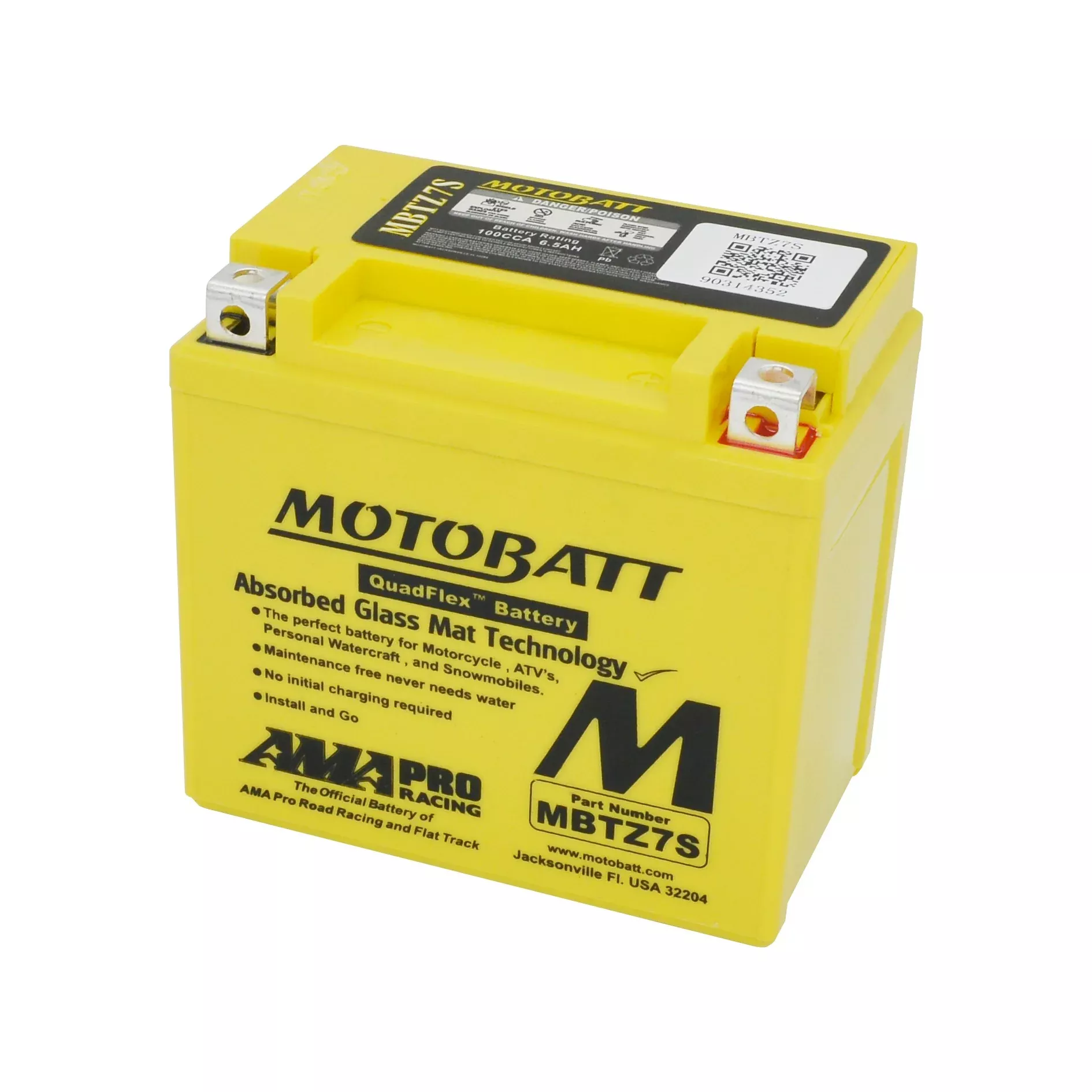 MOTOBATT BATTERY MBTZ7S SEALED FACTORY ACTIVATED - 491-1003