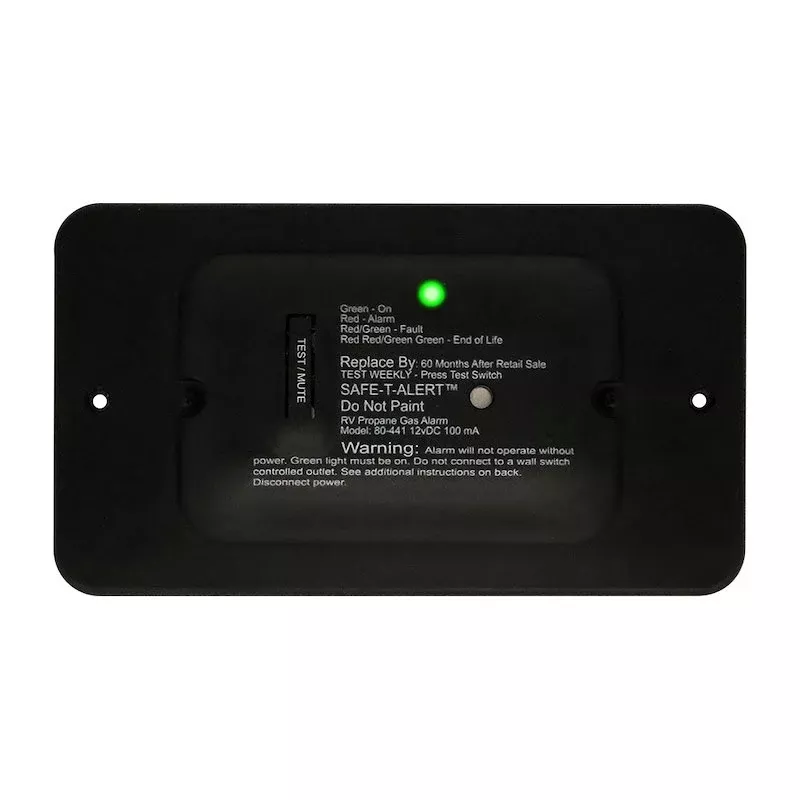 MTI | 80 Series Universal Propane / LP Alarm | 80-441-BL-TR | With Trim Ring | Universal | Surface Mount | Hard Wired | Black