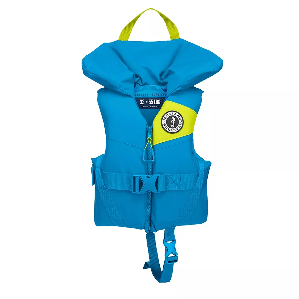 Mustang Lil’ Legends Child Foam Vest – Azure Blue MV3555-268-0-216