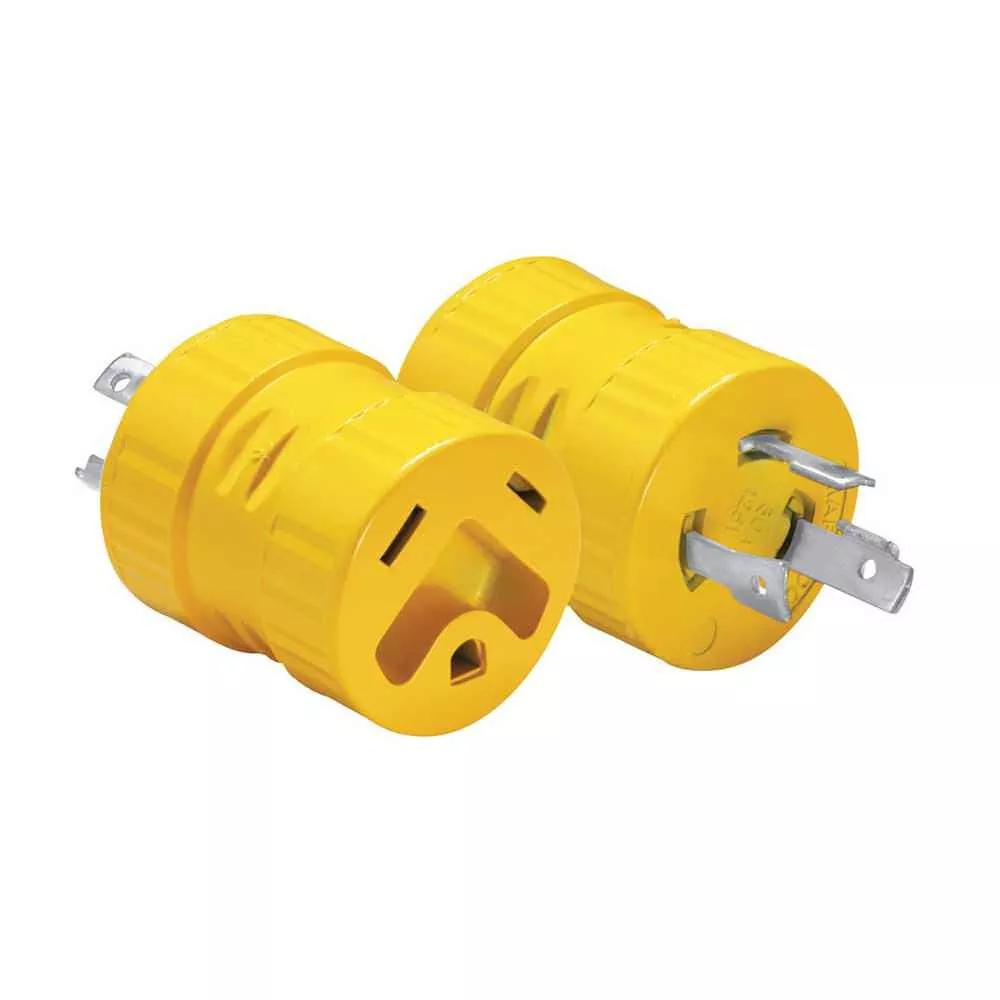 One-Piece Generator Adapter,30 Amp 3-Prong Male to 30 Amp Female