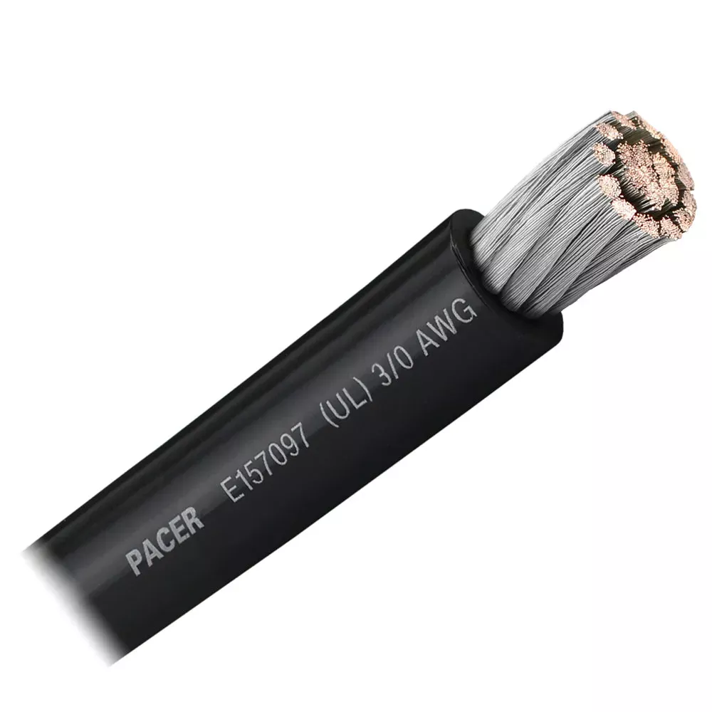 Pacer Black 3/0 AWG Battery Cable – Sold By The Foot WUL3/0BK-FT