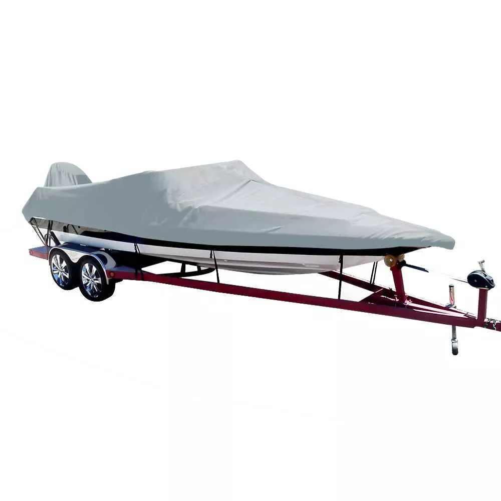 Performance Poly-Guard Styled-to-Fit Boat Cover f/16.5′ Ski Boats w/Low Profile Windshield – Grey