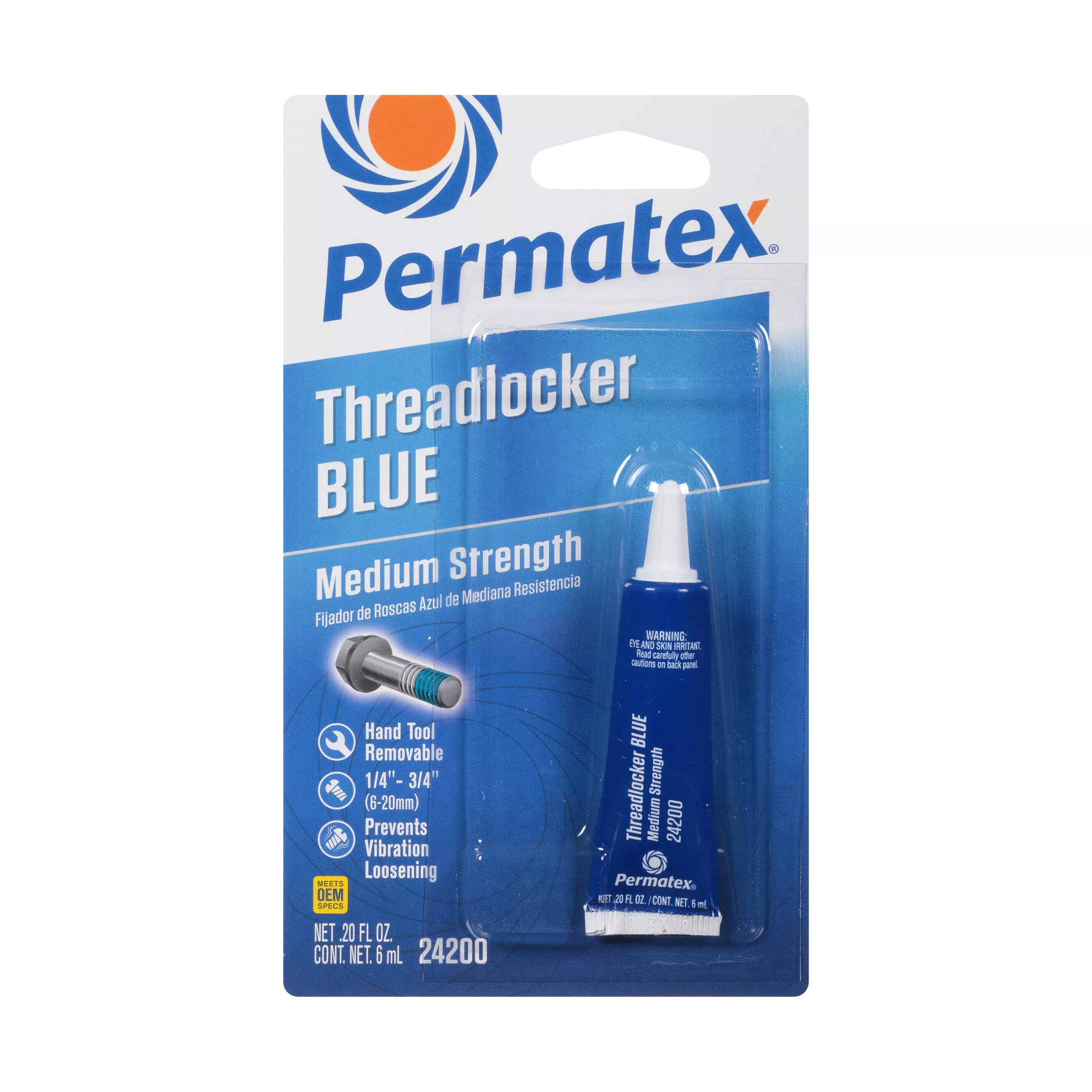PERMATEX MEDIUM STRENGTH THREADLOCKER BLUE 6 ML - 59-9212