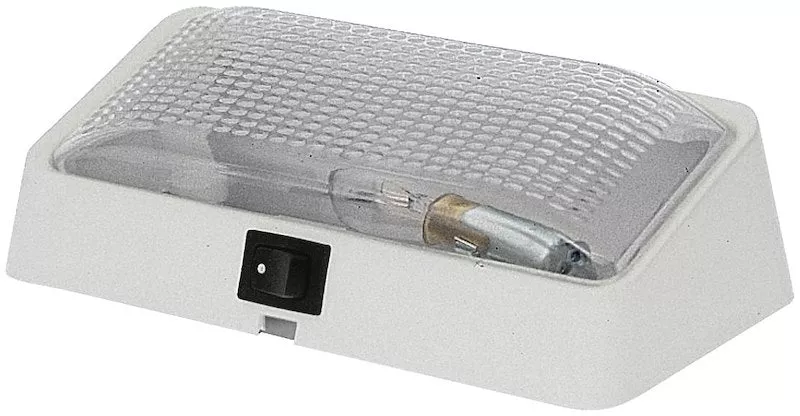 Peterson Mfg. V384S Porch Light With Switch - Clear Lens/White Base