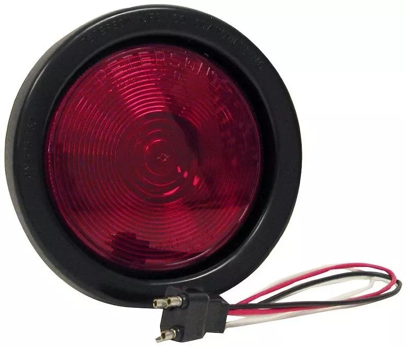 Peterson Mfg. V426KR Stop/ Turn/ Tail Light, Incandescent Bulb, Round, Red Lens, 4"