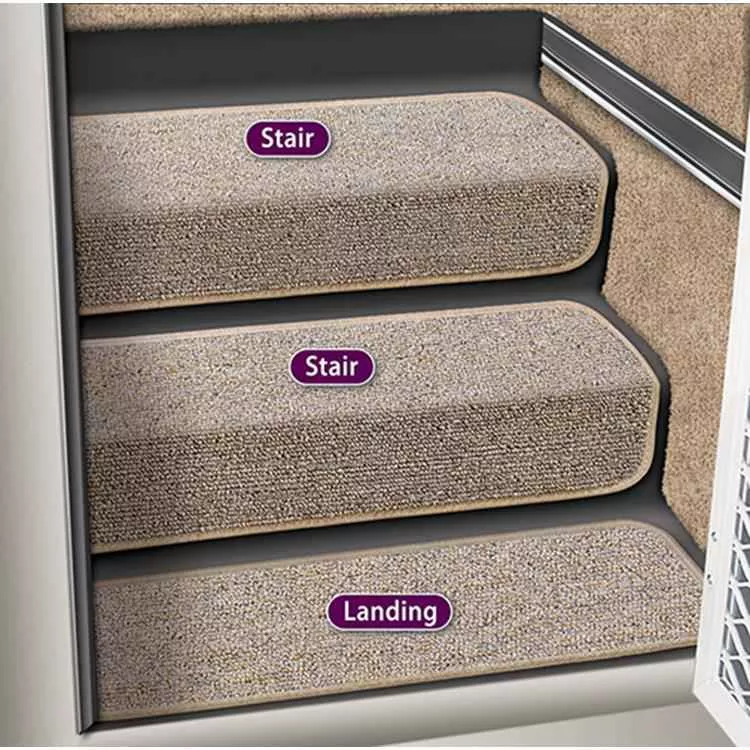 Prest-O-Fit 5-1088 8" Step Hugger Landing Step Rug Sandstone