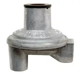 Propane Regulator Marshall Excelsior MEGR-151 Excela-Flo; 1/4 ” FNPT Inlet x 3/8 ” FNPT Outlet; Single Stage; 90 Degree; 140000 BTU; Without Hose; Not Approved For RV Use; Wet Coated; Green; Die Cast Aluminum
