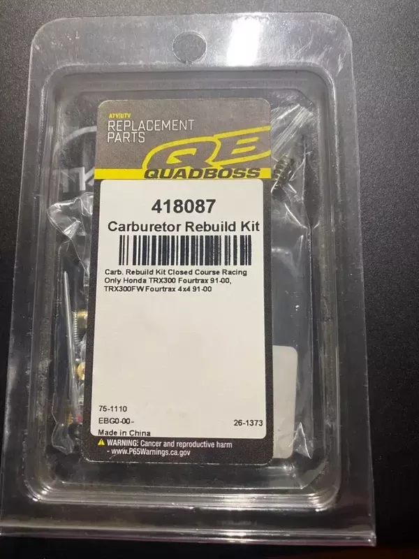 QuadBoss 91-00 Honda TRX300 FourTrax Carburetor Kit – 418087