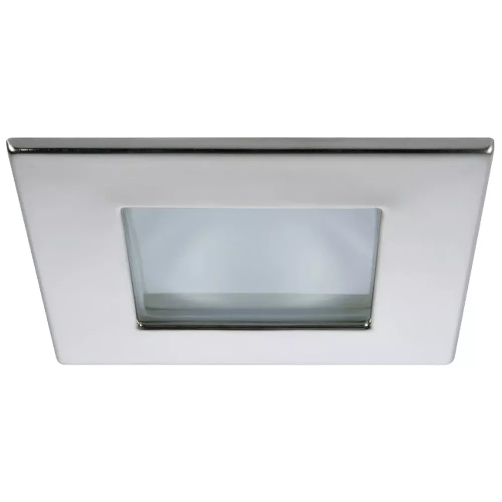 Quick Marina XP Downlight LED – 6W, IP66, Screw Mounted – Square Stainless Bezel, Round Daylight Light