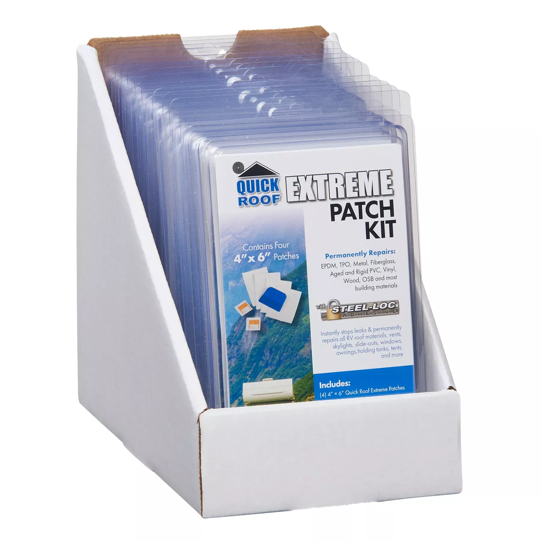Quick Roof UBE46KITDS Extreme Patch Kit (4) 4 ” x 6 “, 12 CT Display