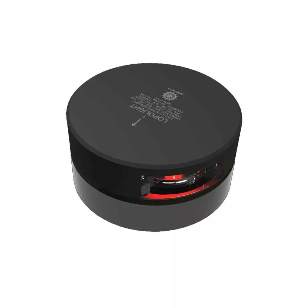Red Port Sidelight – 2nm/112.5-deg – Black Housing – Single – Horizontal Mount