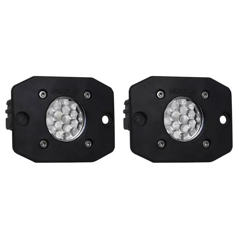 Rigid Industries Ignite BackUp Kit Diffused Lens Flush Mount Black Housing Pair 20641