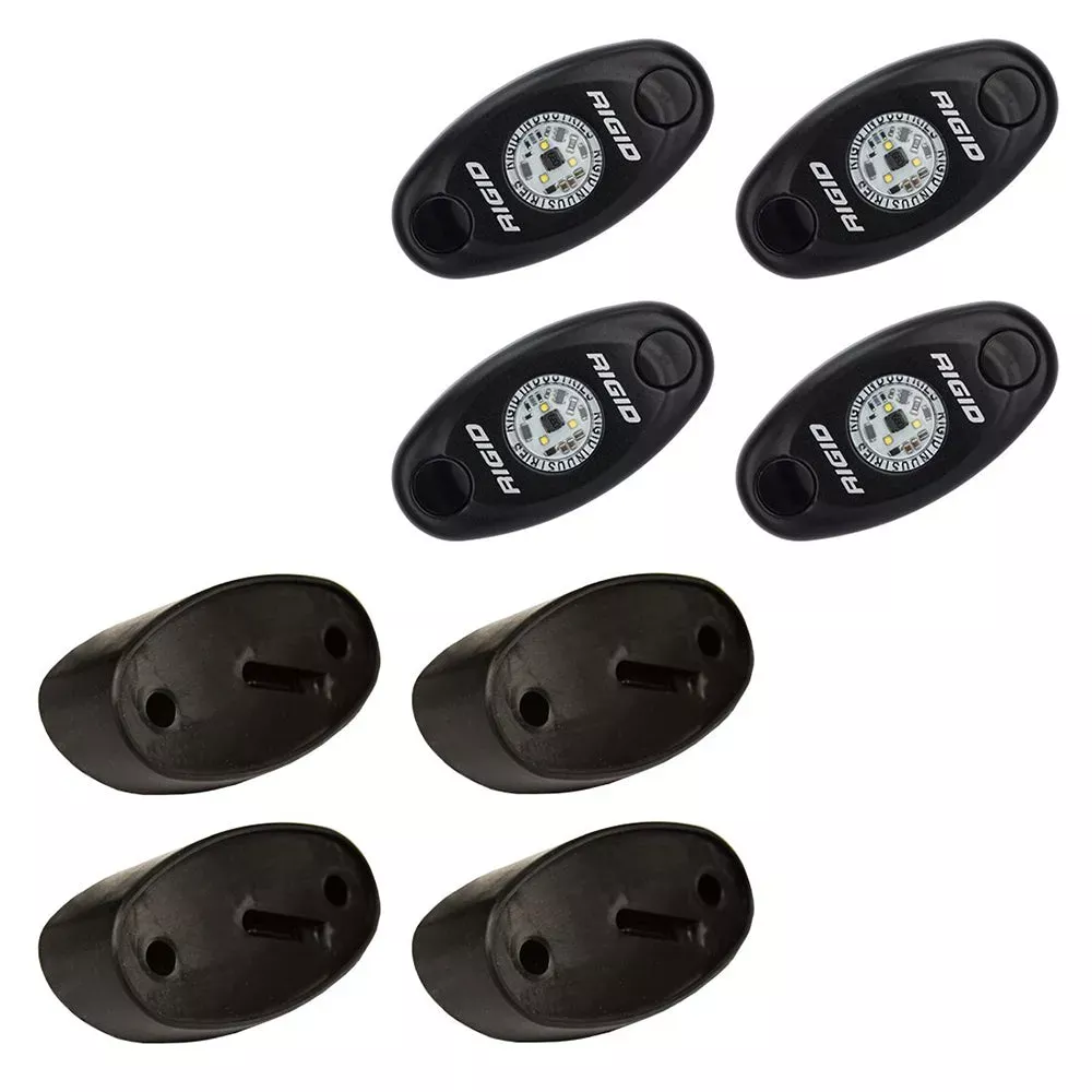 RIGID Industries A-Series Rock Light Kit – 4 Blue Lights – Black 400233