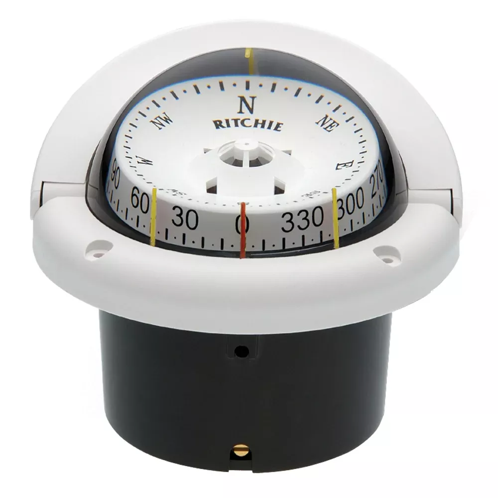 Ritchie HF-743W Helmsman Compass – Flush Mount – White