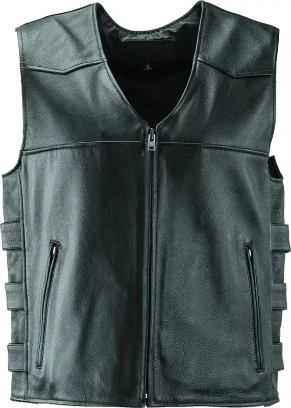 River Road Plains Leather Vest Black – Small – 094405