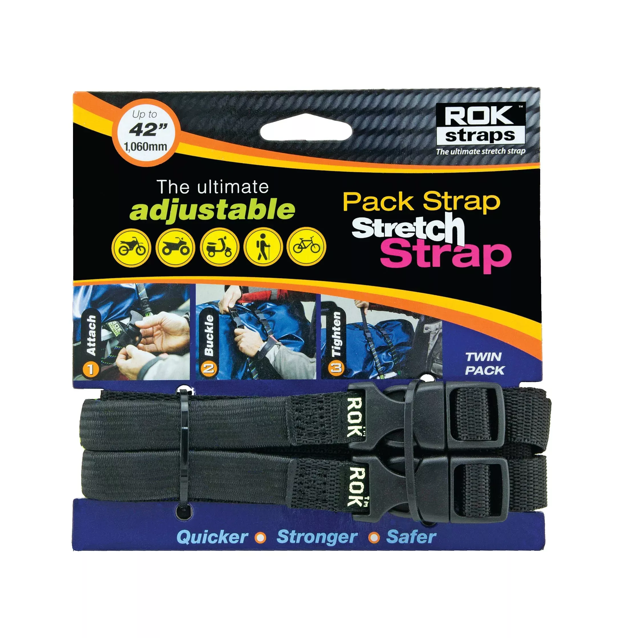 ROKSTRAPS PACK STRAP BLACK 12"X42"X5/8" - 29-2511