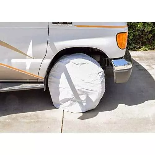 RV Tire Cover 2 White 24 “-26 “