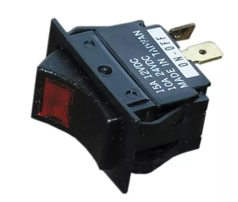 S-8048C Whitecap Black Rocker Switch (Mom. On/Off/On