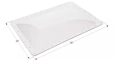 (S/O) Icon Skylight 4" Bubble Type Dome Rectangular Clear Opening 22" x 34"