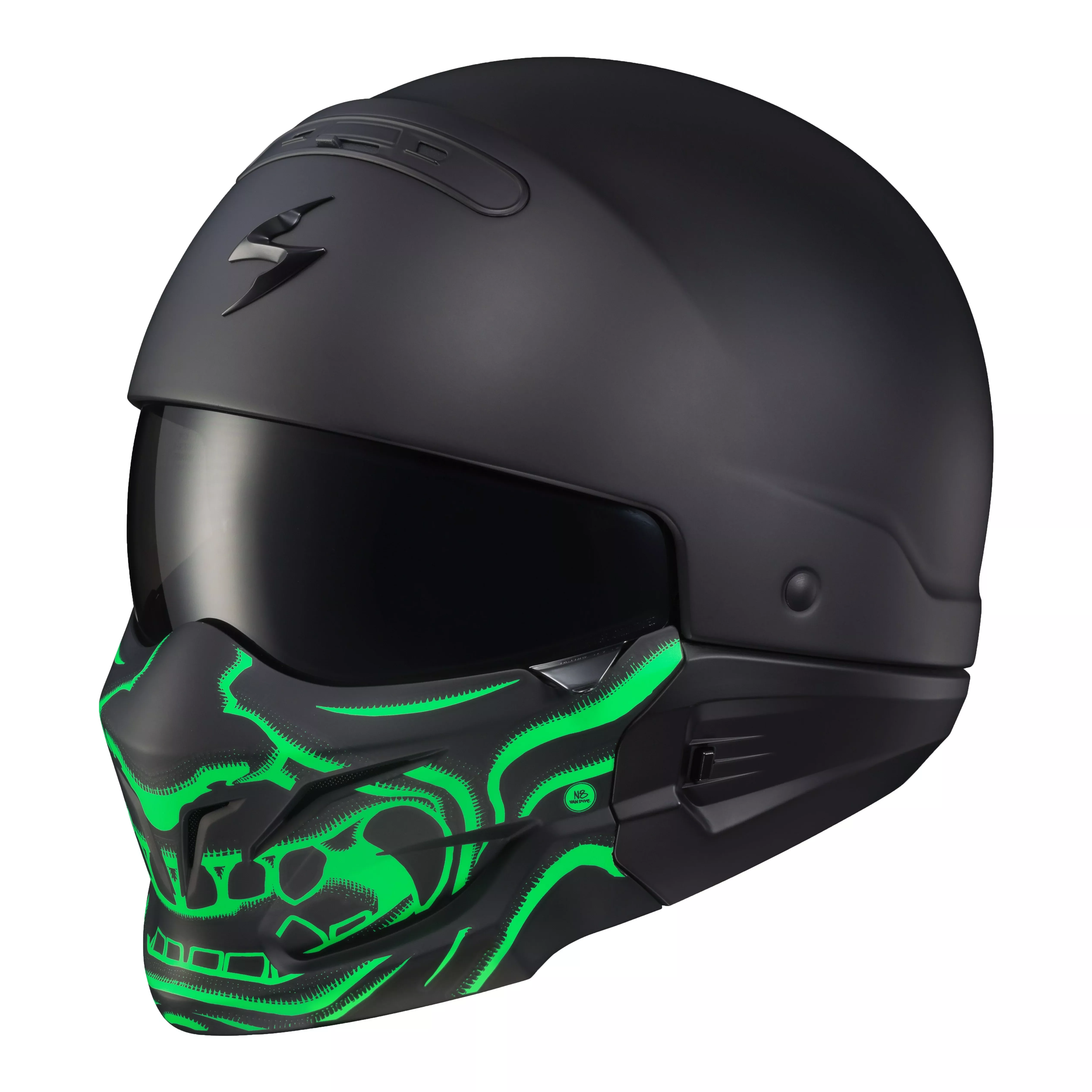 SCORPION EXO COVERT FACE MASK SAMURAI GLOW IN THE DARK GREEN - 75-01096