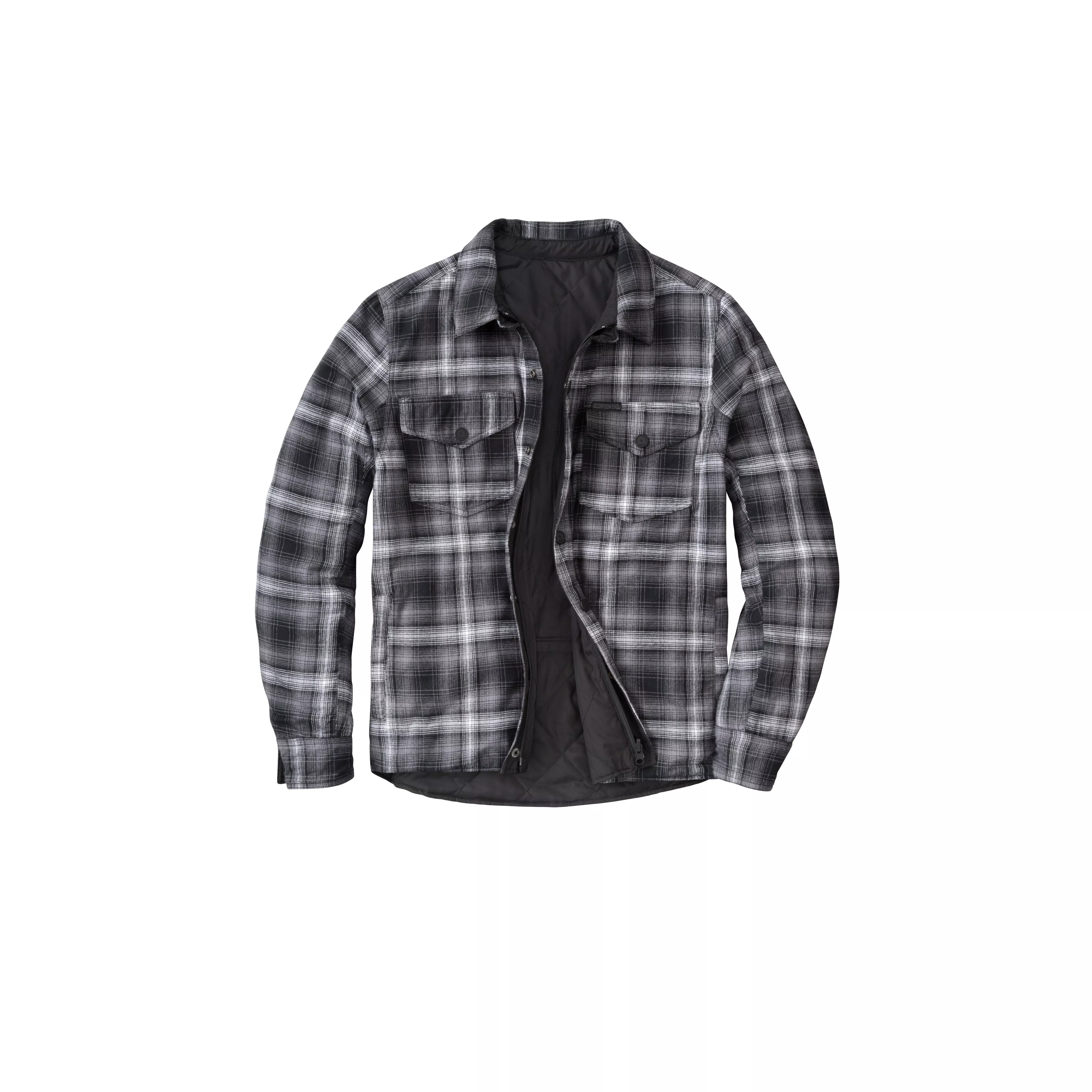 SCORPION EXO MORPHEUS REVERSABLE JACKET BLACK/PLAID GREY MD - 75-6108M