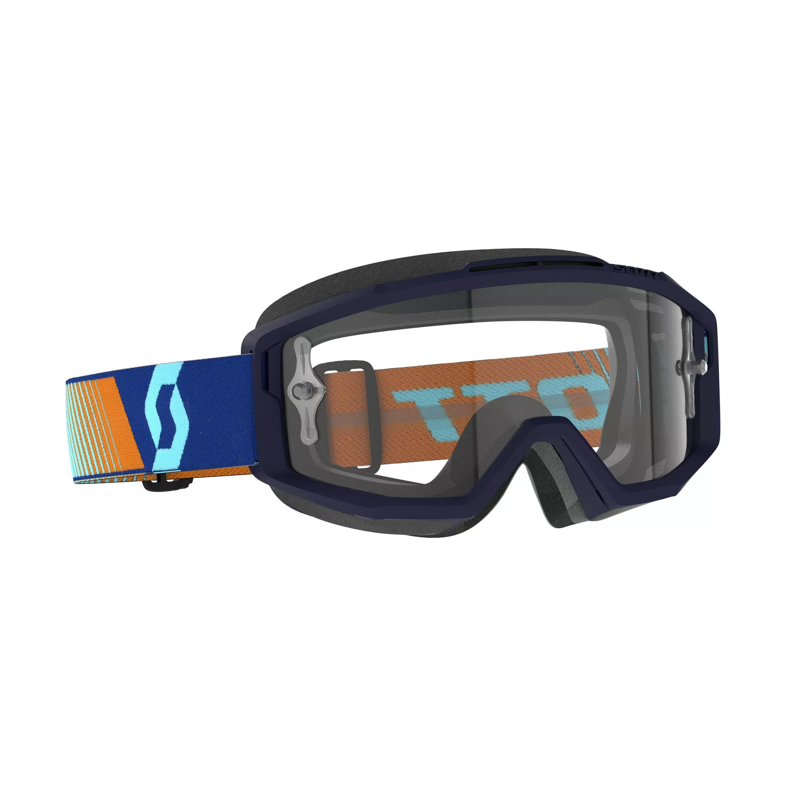 SCOTT SPLIT OTG GOGGLE ROYAL BLUE ORANGE CLEAR WORKS - 51-5544