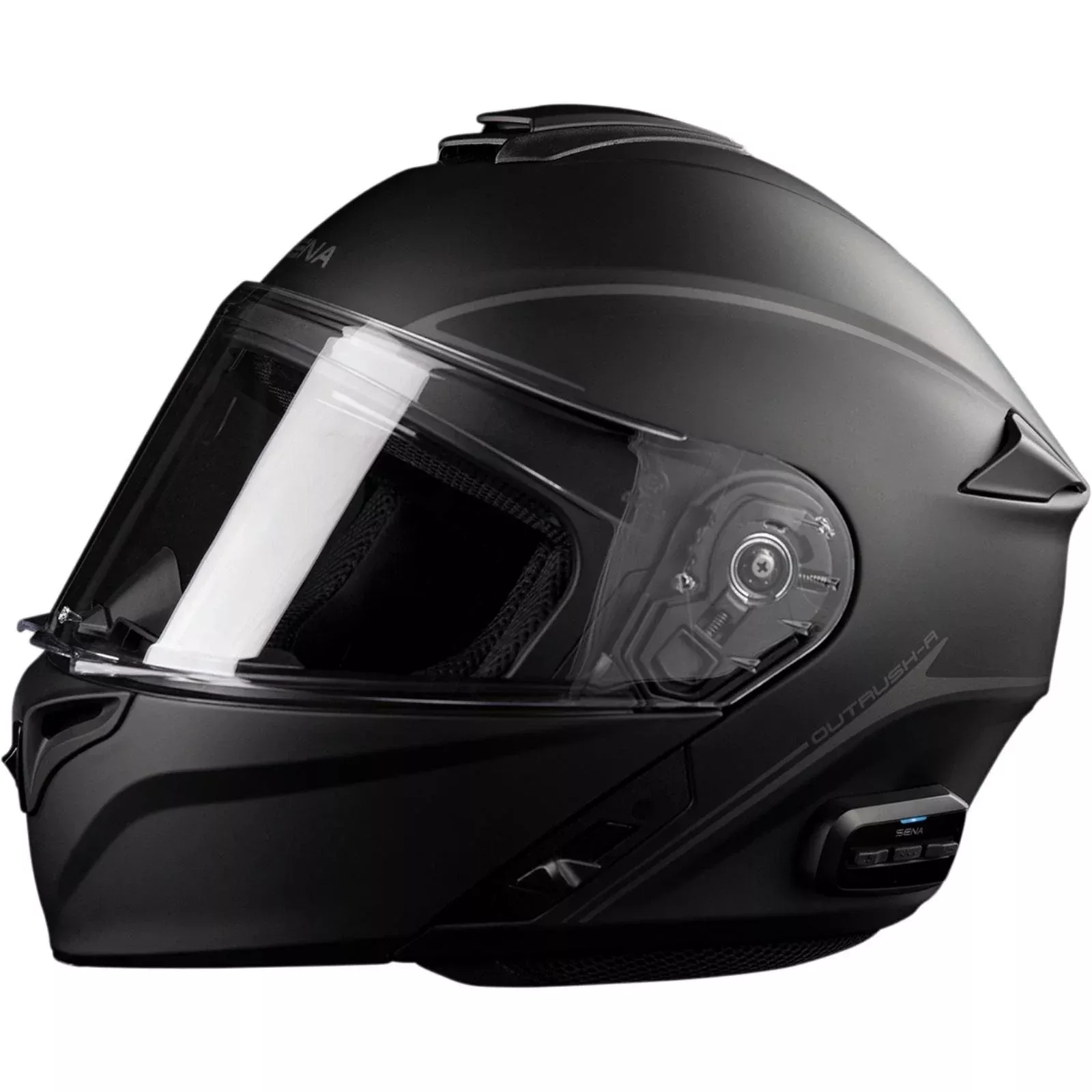 SENA OUTRUSH R FLIP-UP HELMET MATTE BLACK MD - 843-02057M