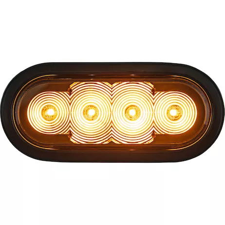SL62AO - 6 Inch LED Oval Strobe Light with Amber LEDs and Amber Lens