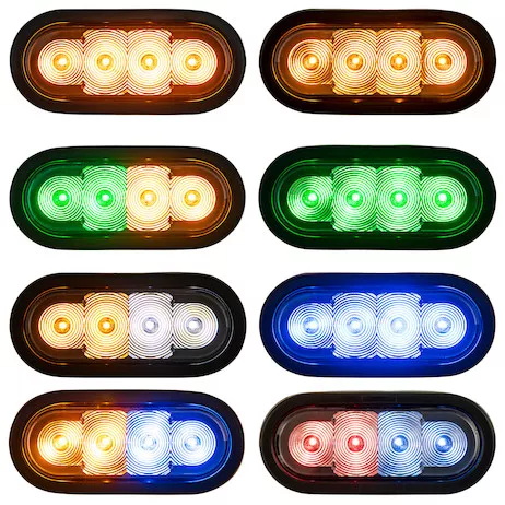 SL62CB - 6 Inch LED Oval Strobe Light with Blue LEDs and Clear Lens