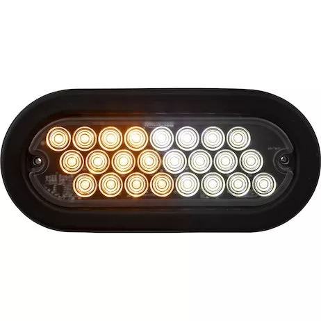 SL70AC - 6 Inch Quad Flash Oval Recessed Strobe Light - Amber/Clear