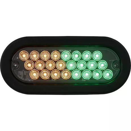 SL70AG - 6 Inch Quad Flash Oval Recessed Strobe Light - Amber/Green