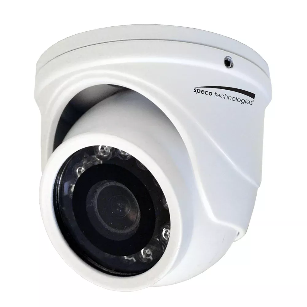 Speco 4MP HD-TVI Mini Turret Camera 2.9mm Lens – White Housing HT471TW