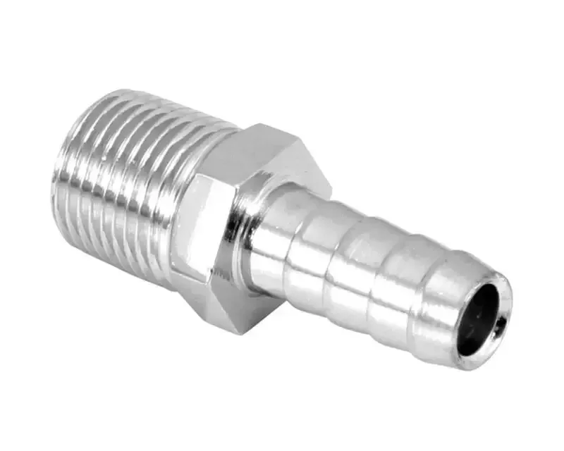 Spectre Fuel Fitting 3/8in. Hose Barb NPT Threads – Chrome