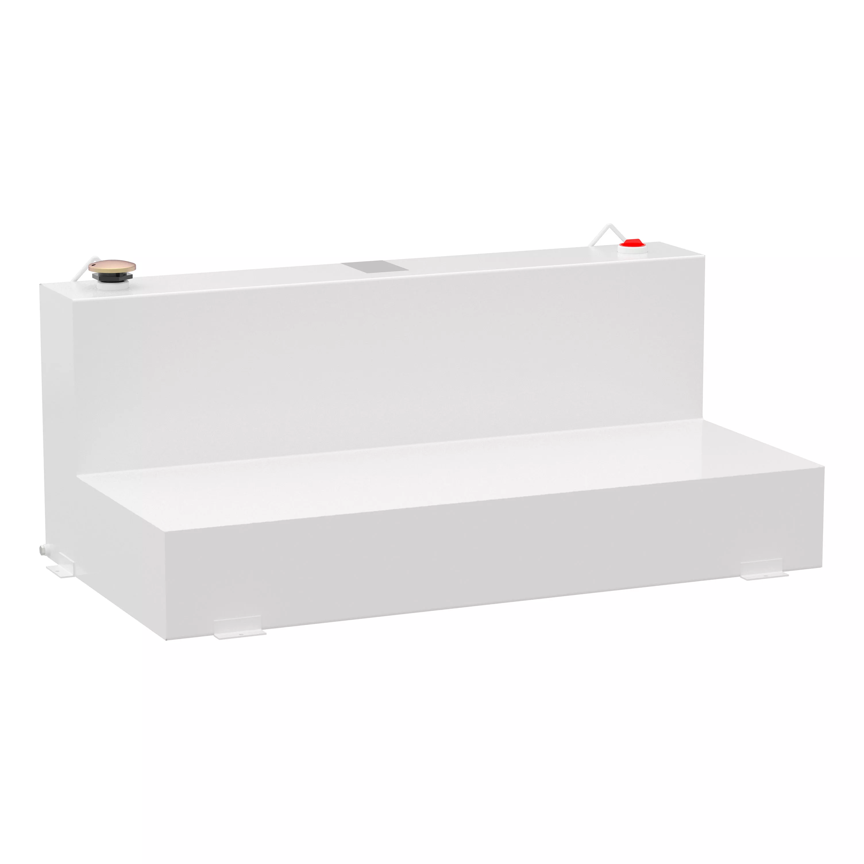 ST-100-L-W - White 100-Gallon L-Shape Steel Transfer Tank