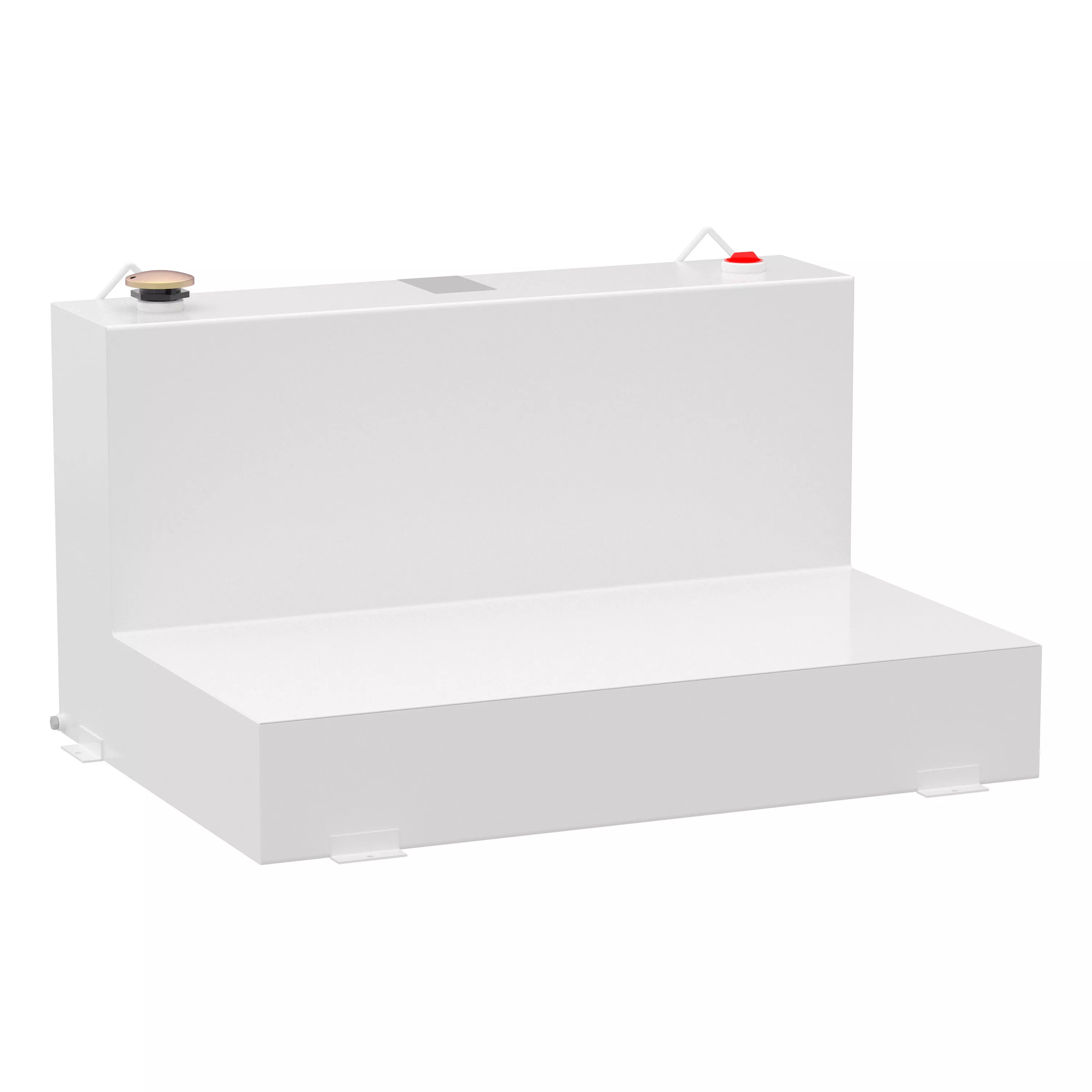 ST-85-L-W - White 85-Gallon L-Shape Steel Transfer Tank