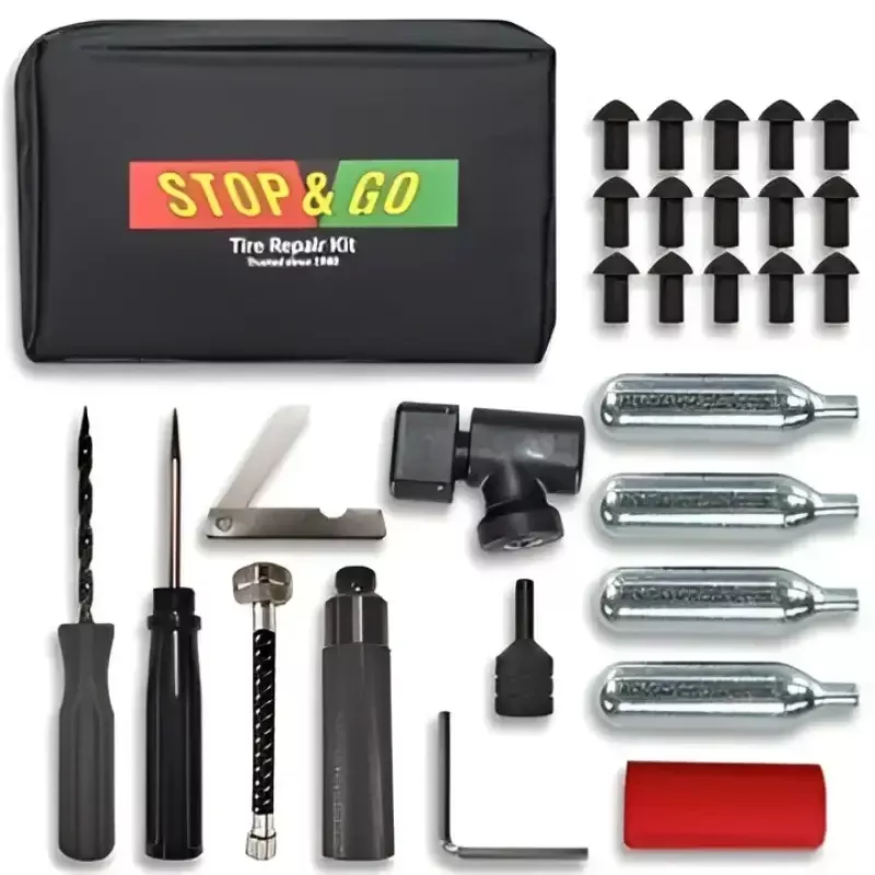 Stop & Go 1001A Pocket Tire Plugger Kit Plus Co2 Inflation