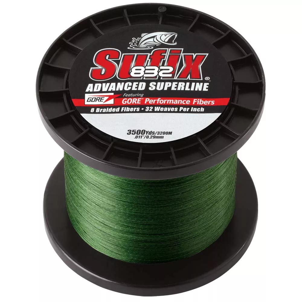 Sufix 832 Advanced Superline Braid – 20lb – Low-Vis Green – 3500 yds 660-420G