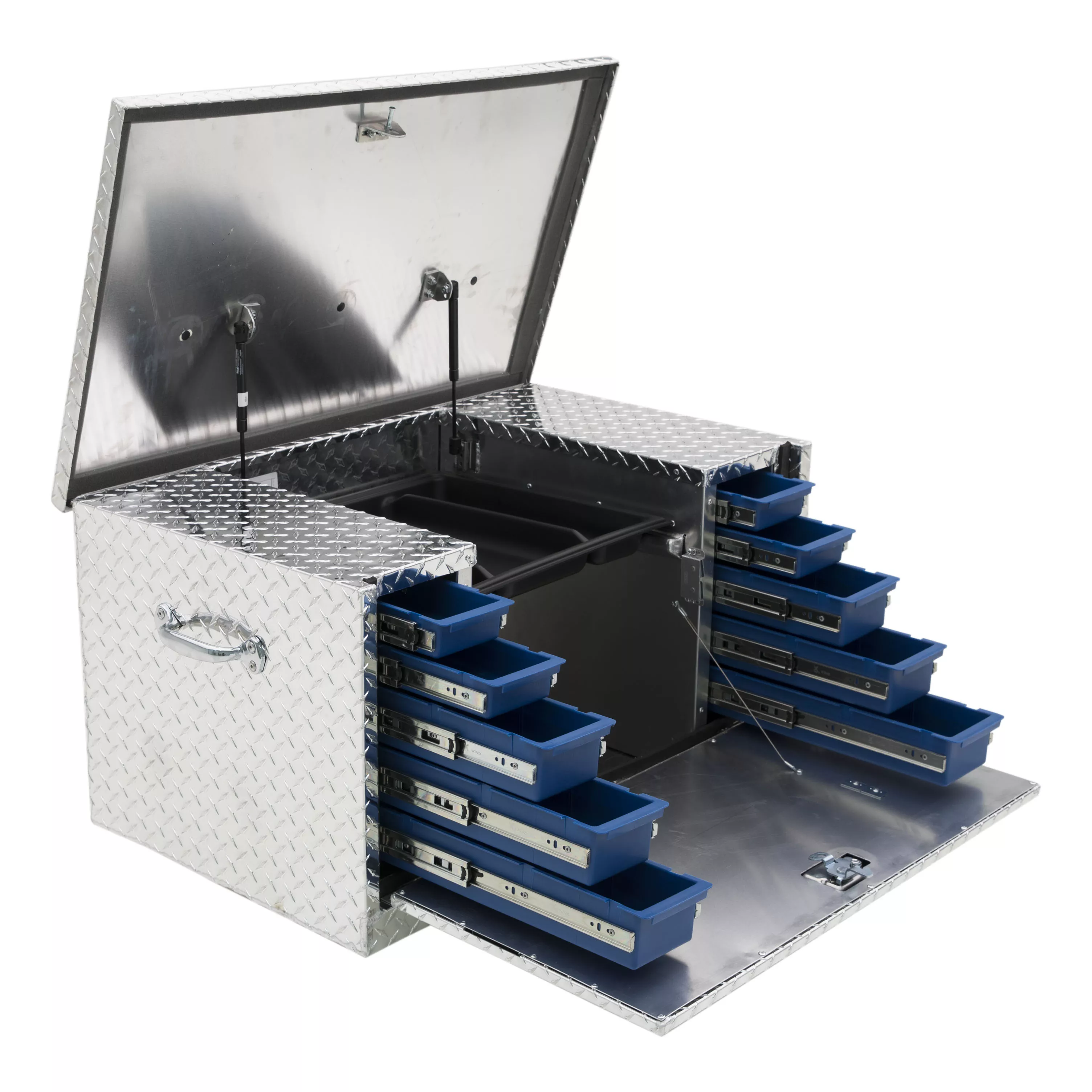 TBC-38-DS - Bright Aluminum 38" Utility Chest Box with Drawers