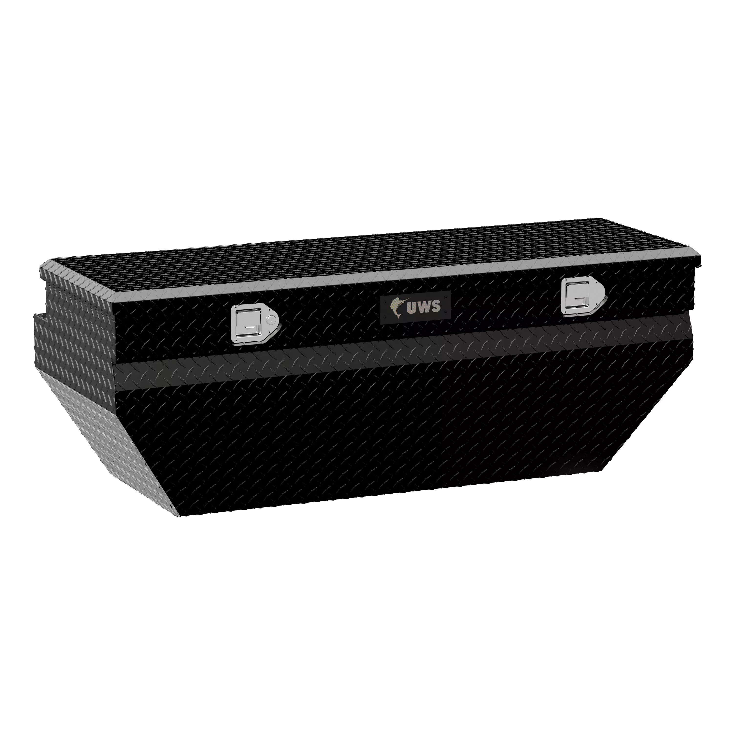 TBC-55-WN-BLK - Gloss Black Aluminum 55" Wedged Angled Utility Chest Box (LTL Shipping Only)