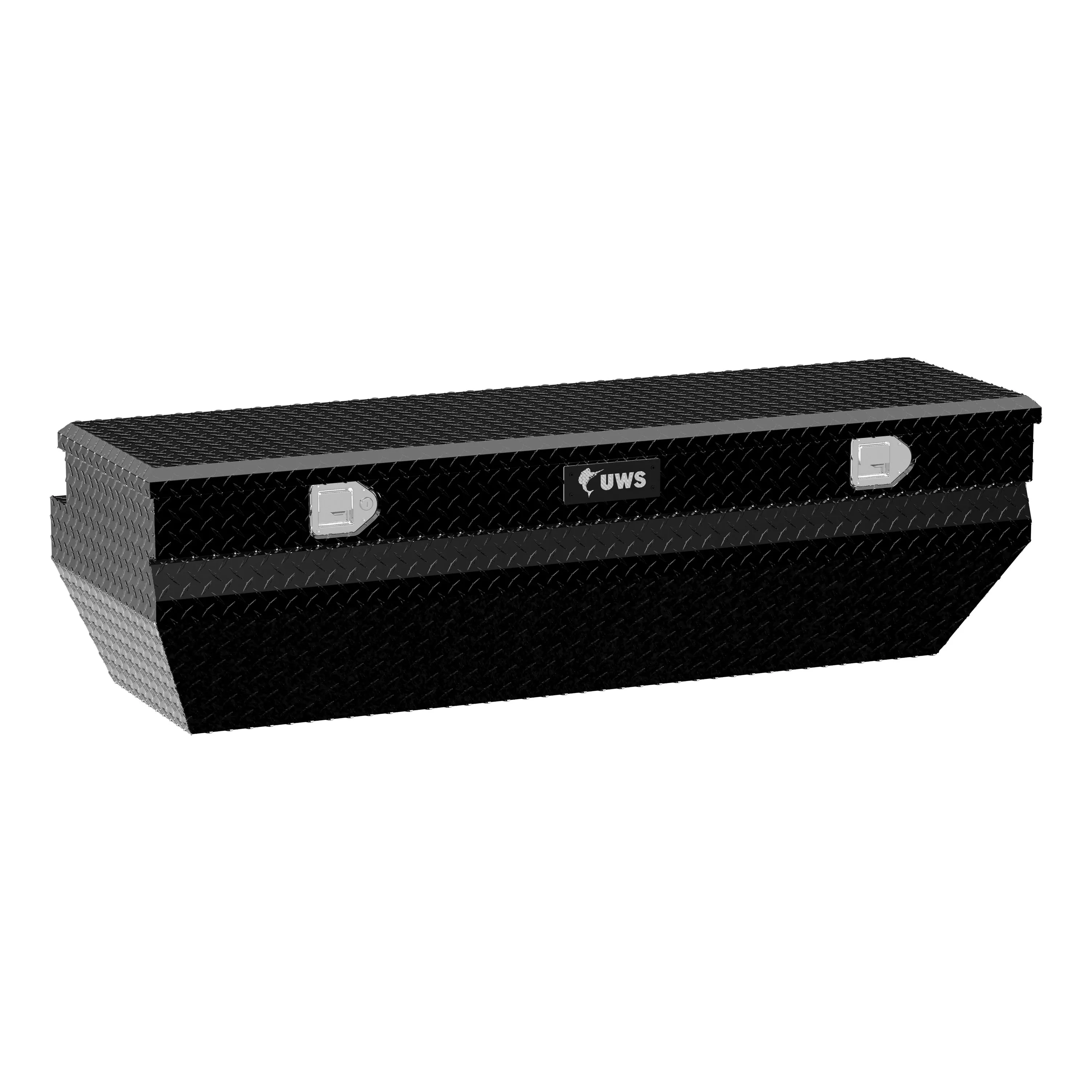 TBC-62-WN-BLK - Gloss Black Aluminum 62" Wedged Angled Utility Chest Box (LTL Shipping Only)