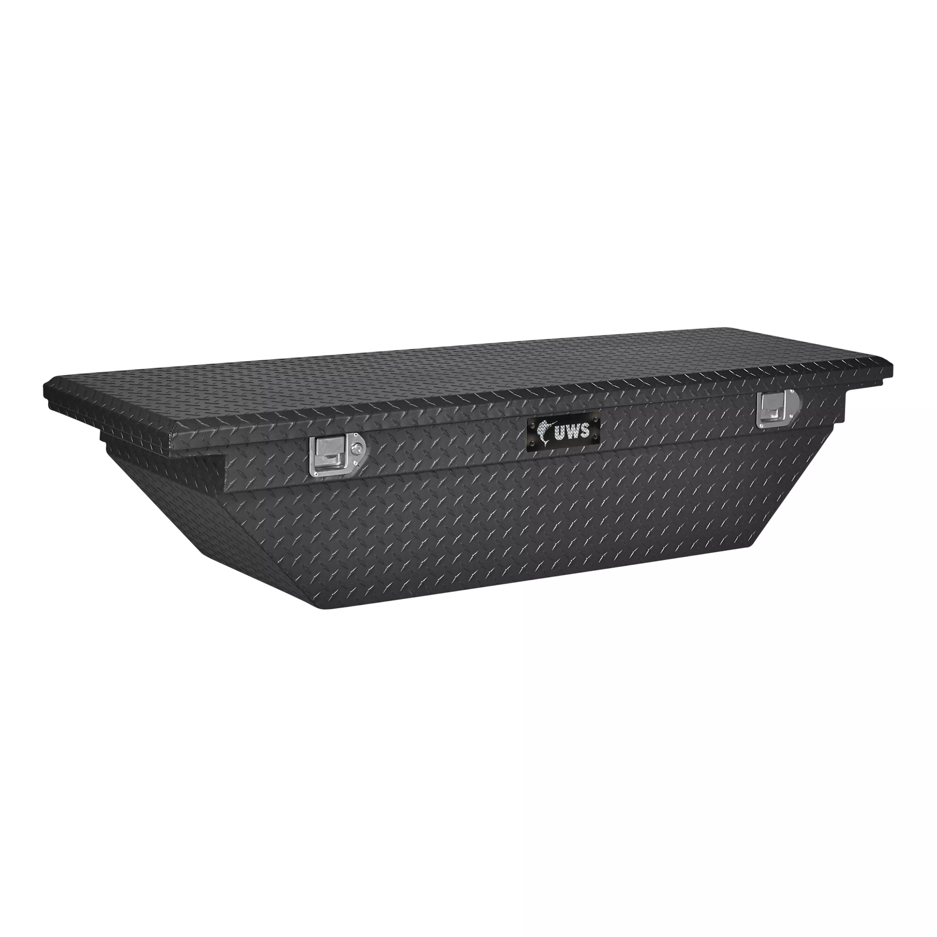 TBS-63-A-LP-MB - Matte Black Aluminum 63" Angled Truck Tool Box, Low Profile (LTL Shipping Only) - 2005-2026 Nissan Frontier and more