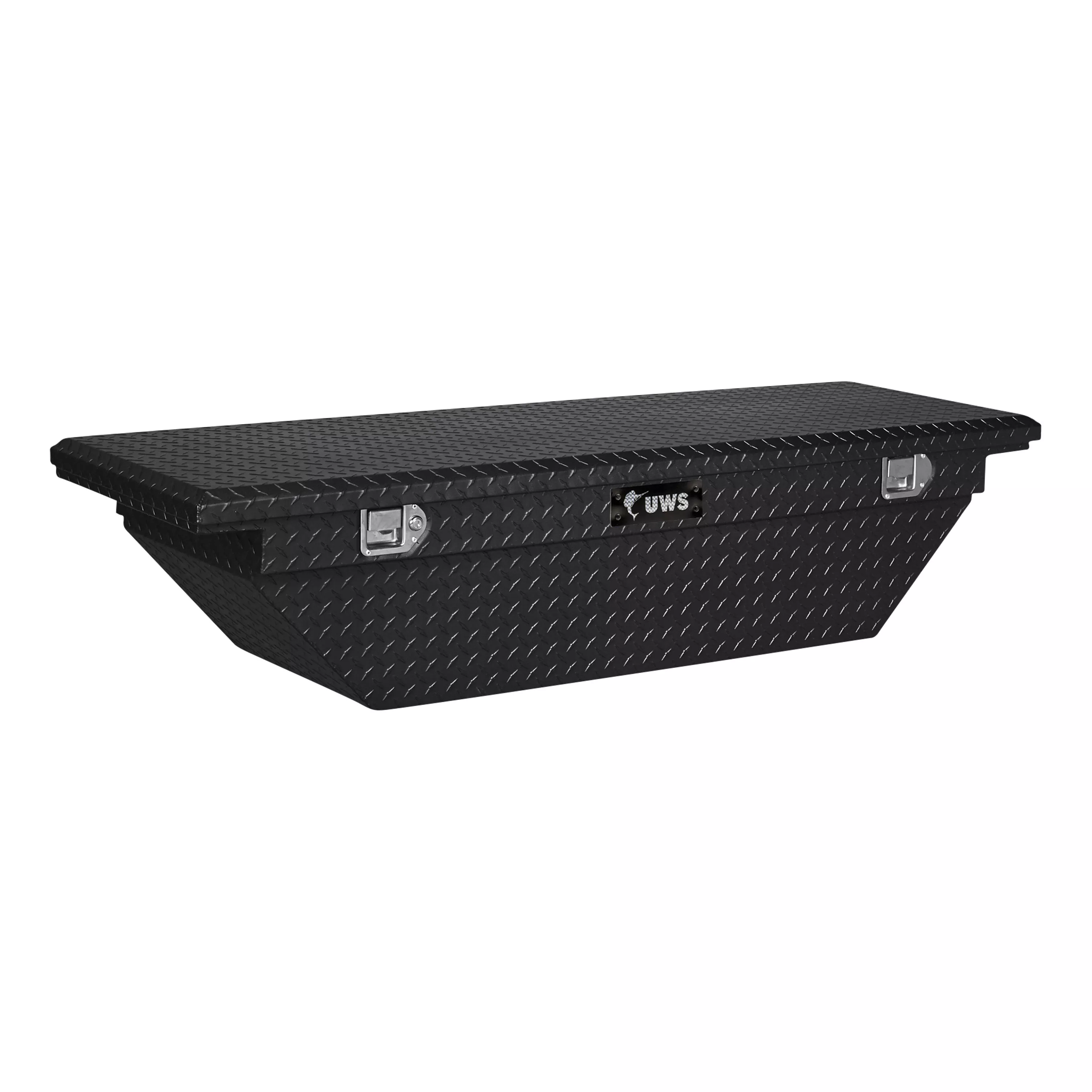 TBS-69-A-LP-BLK - Gloss Black Aluminum 69" Angled Truck Tool Box, Low Profile (LTL Shipping Only) - 2011-2016 Ford F-250 Super Duty and more