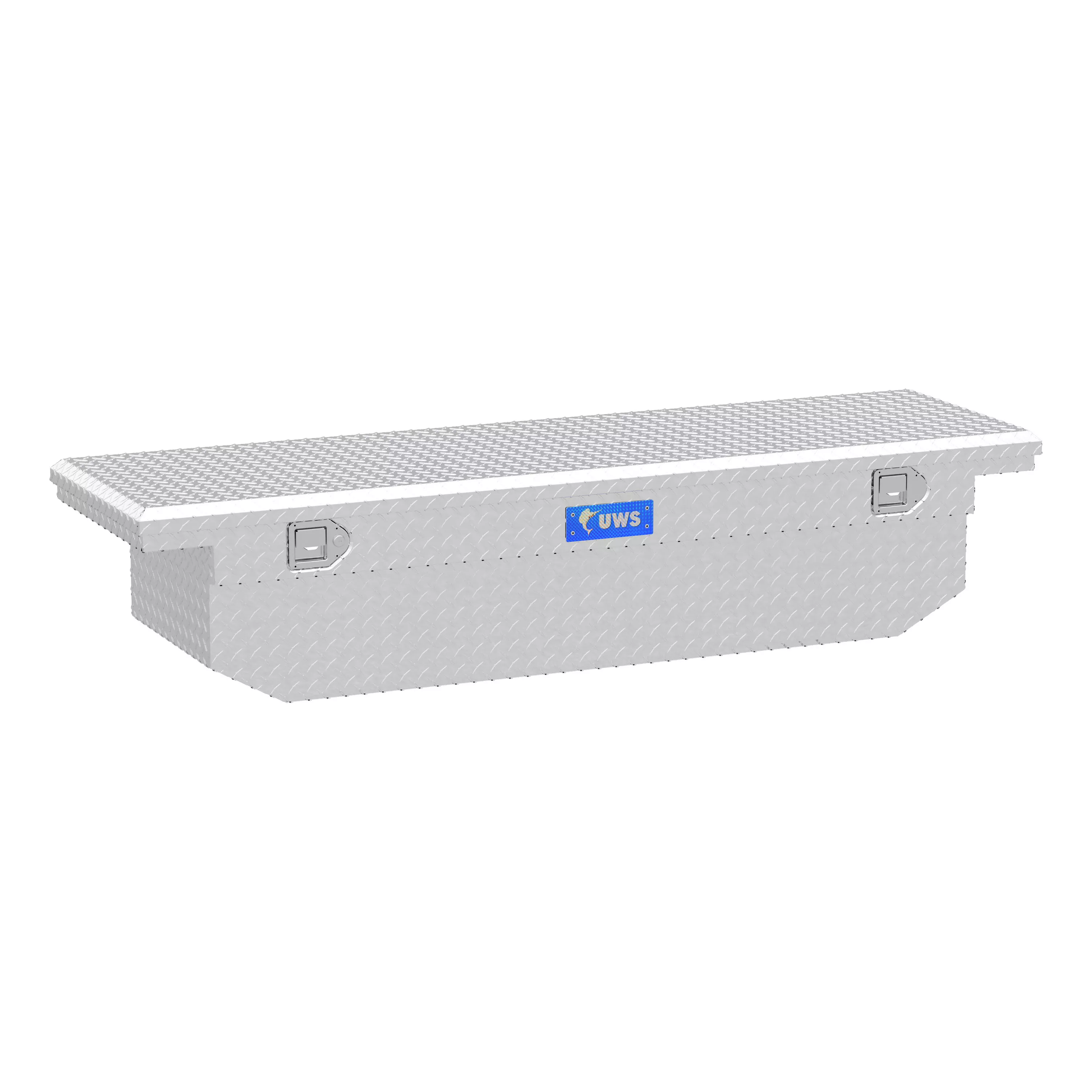 TBS-69-A-LP - Bright Aluminum 69" Angled Truck Tool Box with Low Profile (LTL Shipping Only) - 2011-2016 Ford F-250 Super Duty and more