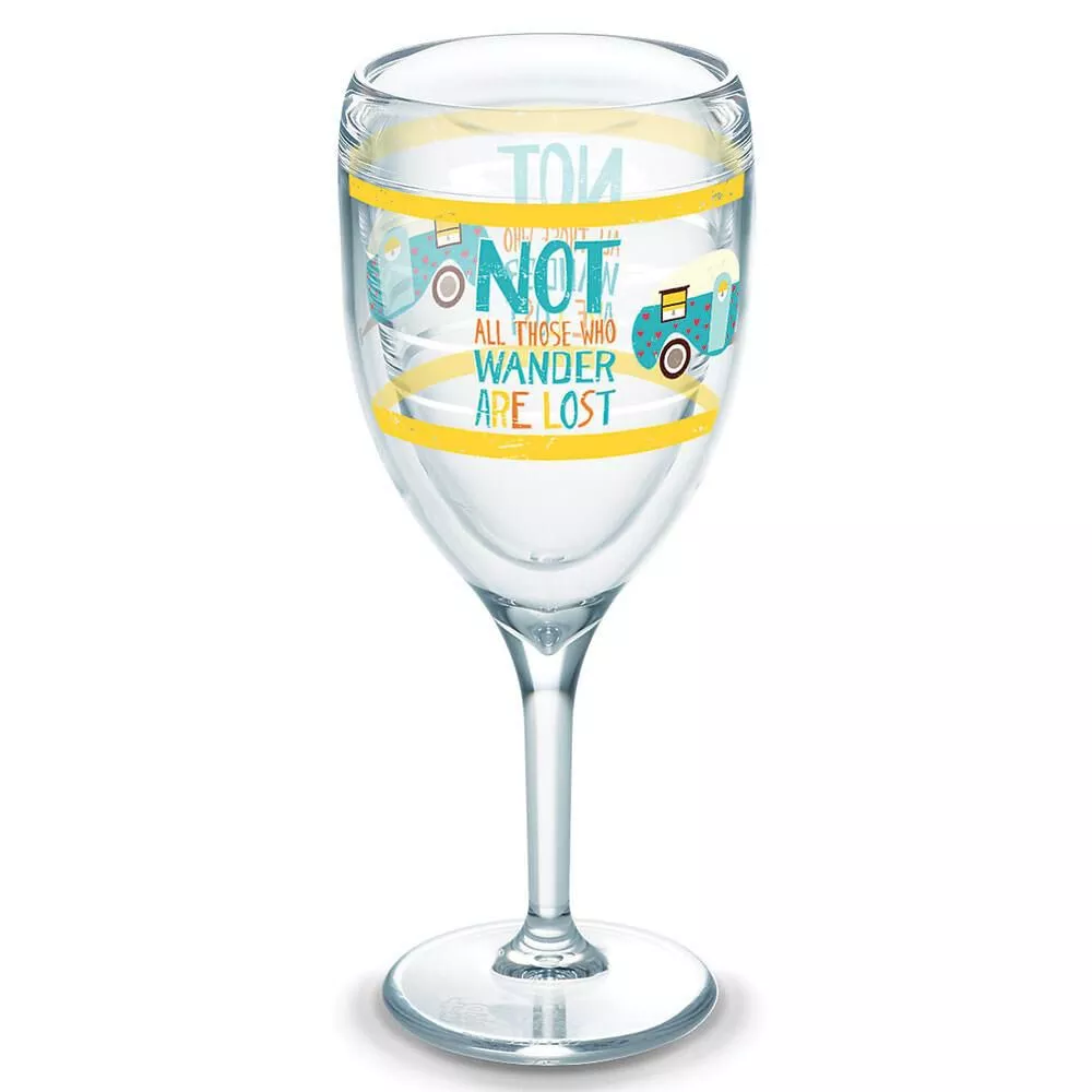 Tervis Wine Glass, 9 oz., Not All Those Who Wander Are Lost Stem