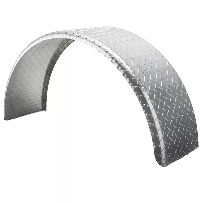 Trailer Fender | Aluminum Diamond Plate | Round Top | 10 ” x 34 ” x 17 “