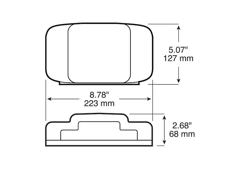 Trailer Light Peterson Mfg. V457L Stop/ Turn/ Tail Light, Incandescent Bulb, Rounded, Red Lens, 8-13/16" x 5-1/16"