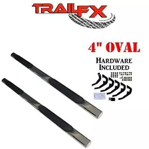 TRAILFX 4 Inch Trapezoid Straight Pol Stainless Steel Plastic End Caps A4004S