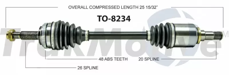 Trakmotive TO-8234 New Cv Axle